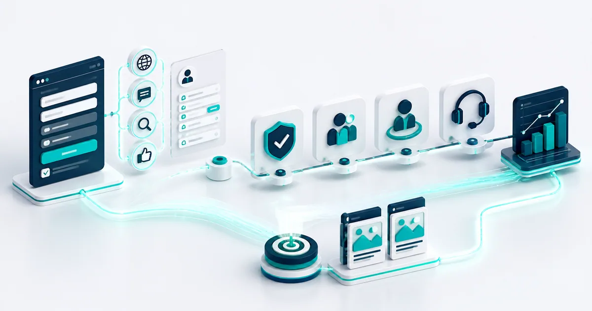 Ilustrație editorială CAB-IT despre integrare CRM cu website