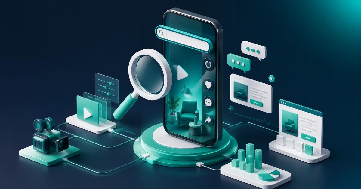 Ilustrație editorială CAB-IT despre TikTok Smart+ Search Ads