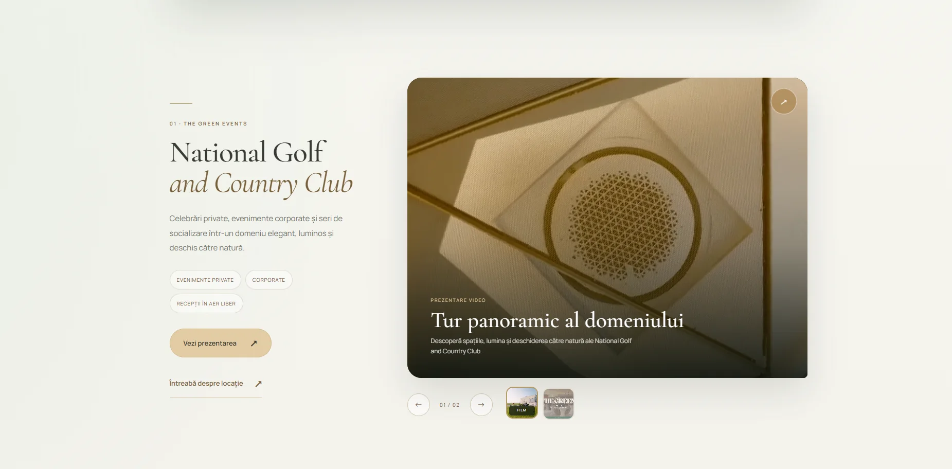 Prezentare video pentru evenimente la National Golf and Country Club