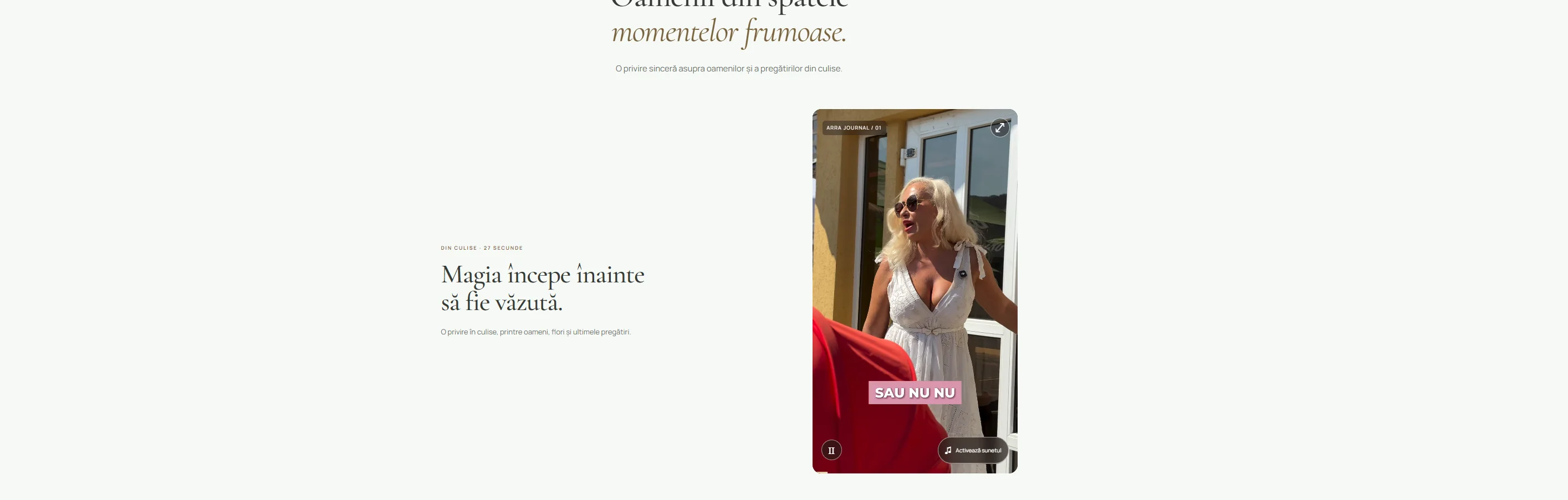 Videoclip vertical cu redare automată integrat în website