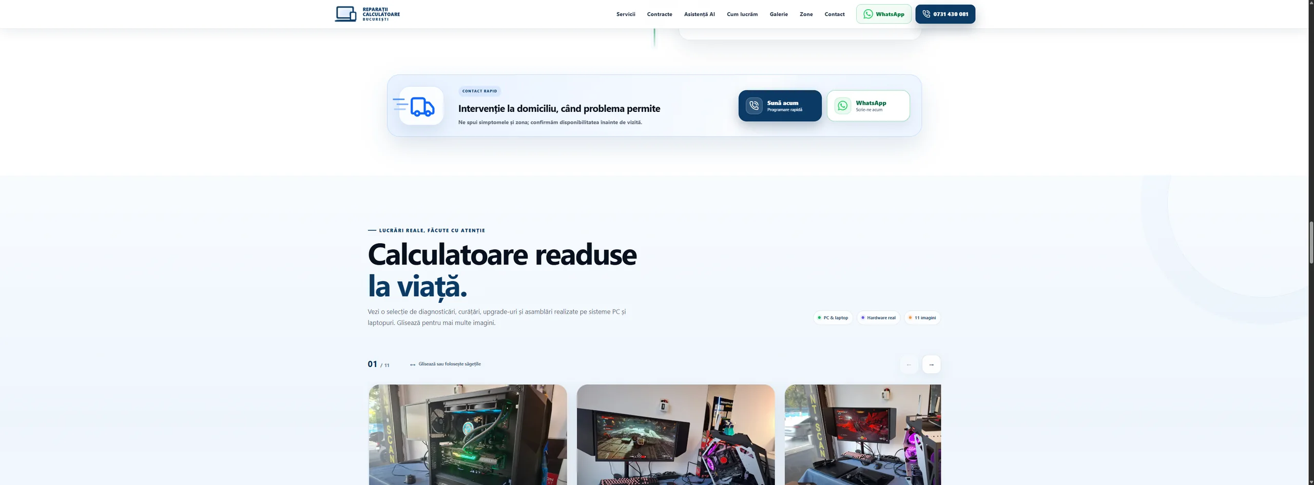 Galerie cu lucrări reale de reparații și configurări calculatoare