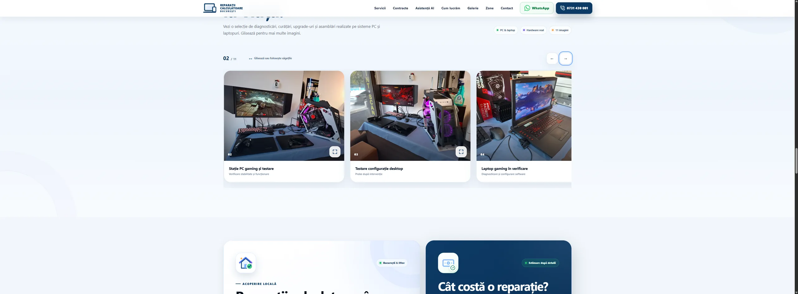 Galerie responsive cu sisteme PC și laptopuri reparate sau configurate