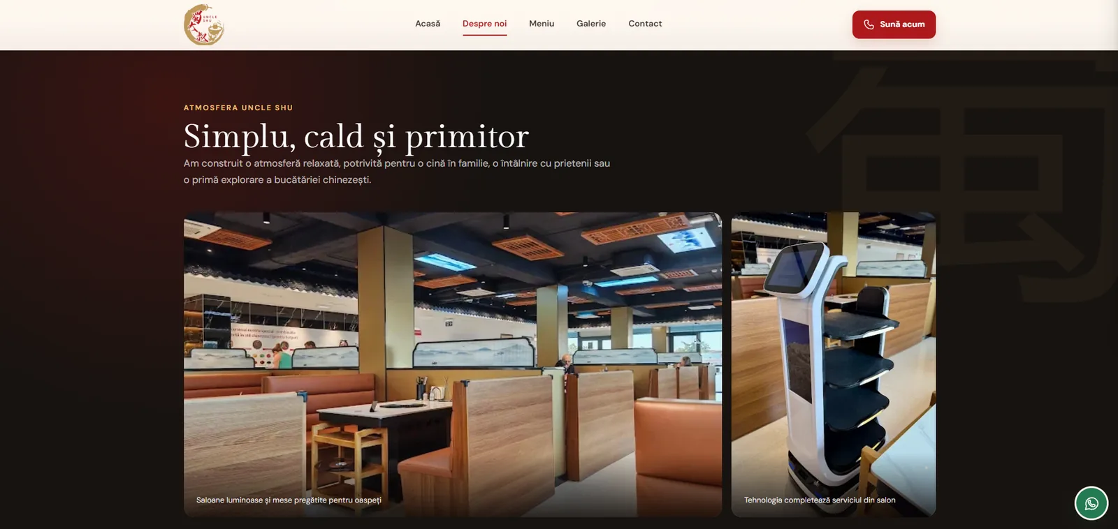 Galerie cu interiorul restaurantului Uncle Shu